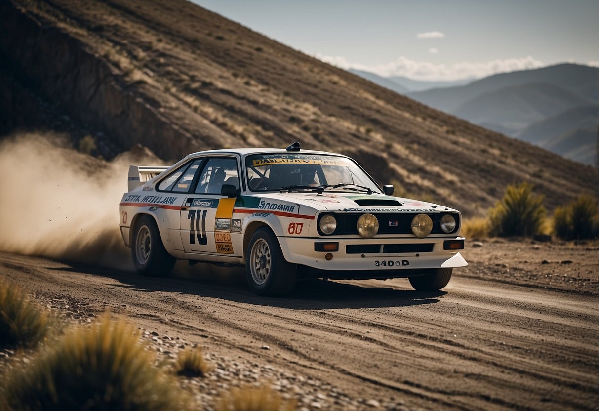 A lineup of iconic rally cars, showcasing cutting-edge technology and design, set against a backdrop of rugged terrain and challenging race tracks